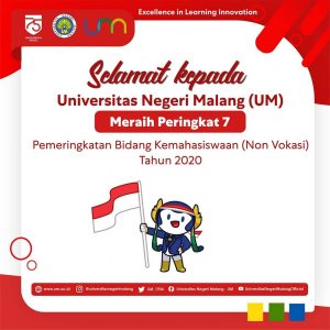 UM Achieved Rank 7 in the Field of Student Affairs (Non Vication) in 2020