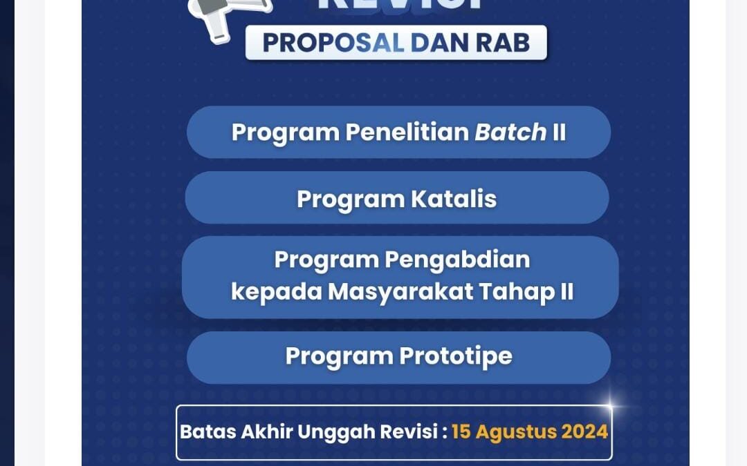 Revisi Proposal dan RAB Sumberdana DRTPM Tahun 2024
