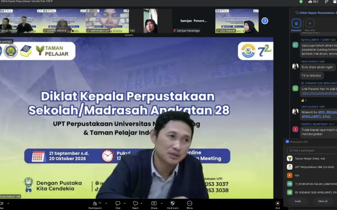 PEI LPPM UM Berkontribusi dalam Penguatan Kompetensi Calon Kepala Perpustakaan Sekolah se-Indonesia